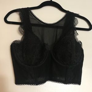 Black Lace Corset Bra